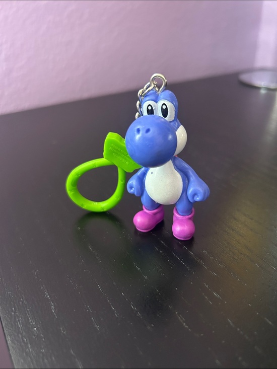 Other - Blue Yoshi Keychain with Purple Boots and Green Ring